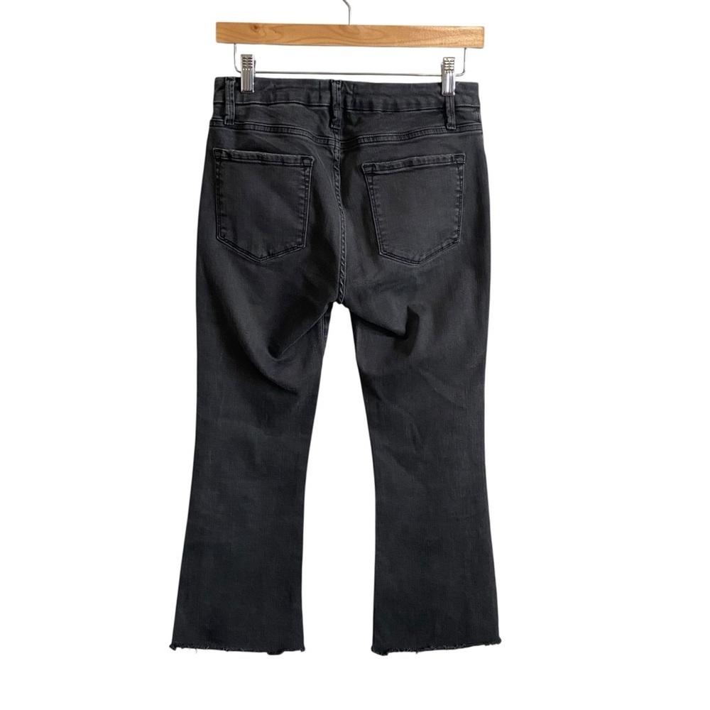 Frame Washed Black Le Crop Mini Boot Kerry Raw Hem Jeans Size 28 - Picture 6 of 8